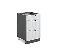 Vicco Mueble bajo de Cocina Fame-Line, Blanco casa de Campo, 50 cm sin encimera, para Combinar con Otros módulos de la Serie Fame-Line