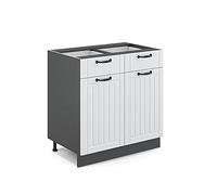 Vicco Mueble bajo de Cocina Fame-Line, Blanco casa de Campo, 80 cm