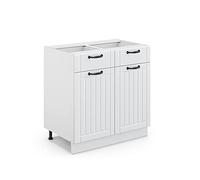 Vicco Mueble bajo de Cocina Fame-Line, Blanco casa de Campo, 80 cm