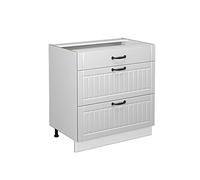 Vicco Mueble bajo de Cocina Fame-Line, Blanco casa de Campo, 80 cm