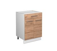 Vicco Mueble bajo de Cocina Fame-Line, Roble Dorado, 60 cm con cajón, sin encimera, para Combinar con Otros módulos de la Serie Fame-Line