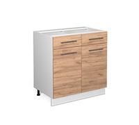 Vicco Mueble bajo de Cocina Fame-Line, Roble Dorado, 80 cm sin encimera, para Combinar con Otros módulos de la Serie Fame-Line