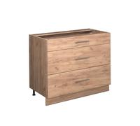 Vicco Mueble bajo de Cocina Fame-Line, Roble Dorado/Roble Dorado, 100 cm
