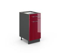 Vicco Mueble bajo de Cocina Fame-Line, Rojo Burdeos Alto Brillo, 40 cm