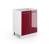 Vicco Mueble bajo de Cocina Fame-Line, Rojo Burdeos Alto Brillo, 60 cm