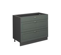 Vicco Mueble bajo de Cocina Fame-Line Verde campestre/Antracita 100 cm