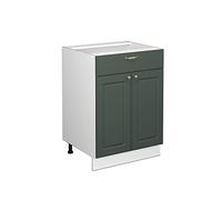 Vicco Mueble bajo de Cocina Fame-Line, Verde Dorado Casa de Campo, 60 cm con cajón, sin encimera, para Combinar con Otros módulos de la Serie Fame-Line