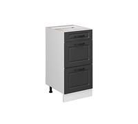 Vicco Mueble bajo de Cocina R-Line, Antracita casa de Campo/Blanco, 40 cm con cajones, sin encimera