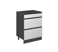 Vicco Mueble bajo de Cocina R-Line, Blanco, 60 cm En Forma de J, con cajones, sin encimera, para combinación Libre Dentro de Sistemas de Cocina modulares