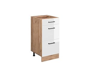 Vicco Mueble bajo de Cocina R-Line, Blanco Alto Brillo, 40 cm con cajones, sin encimera, para combinación Libre Dentro de Sistemas de Cocina modulares