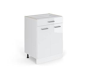 Vicco Mueble bajo de Cocina R-Line, Blanco Alto Brillo, 60 cm con cajón, sin encimera, para combinación Libre Dentro de Sistemas de Cocina modulares