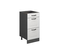 Vicco Mueble bajo de Cocina R-Line, Blanco casa de Campo, 40 cm con cajones, sin encimera, para combinación Libre Dentro de Sistemas de Cocina modulares