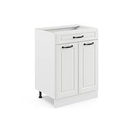 Vicco Mueble bajo de Cocina R-Line, Blanco casa de Campo, 60 cm con cajón, sin encimera, para combinación Libre Dentro de Sistemas de Cocina modulares