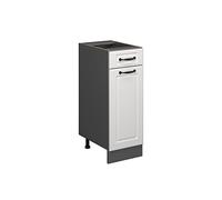 Vicco Mueble bajo de Cocina R-Line, Blanco casa de Campo/Antracita, 30 cm sin encimera