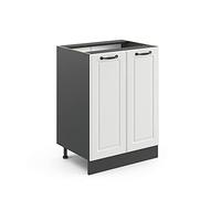Vicco Mueble bajo de Cocina R-Line, Blanco casa de Campo/Antracita, 60 cm sin encimera