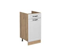 Vicco Mueble bajo de Cocina R-Line, Blanco casa de Campo/Roble Dorado 40 cm