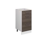 Vicco Mueble bajo de Cocina R-Line, Gris/Blanco, 40 cm con cajones, sin encimera