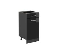 Vicco Mueble bajo de Cocina R-Line, Negro Brillo Intenso, 40 cm