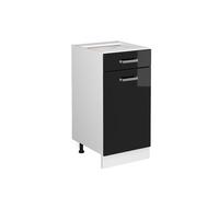 Vicco Mueble bajo de Cocina R-Line, Negro Brillo Intenso, 40 cm sin encimera, para combinación Libre Dentro de Sistemas de Cocina modulares