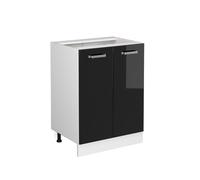 Vicco Mueble bajo de Cocina R-Line, Negro Brillo Intenso, 60 cm sin encimera, para combinación Libre Dentro de Sistemas de Cocina modulares