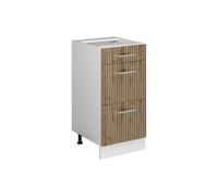 Vicco Mueble bajo de Cocina R-Line, Roble Artesanal/Blanco, 40 cm con cajones, sin encimera