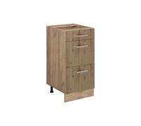 Vicco Mueble bajo de Cocina R-Line, Roble Artesanal/Roble Dorado, 40 cm con cajones, sin encimera
