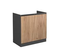 Vicco Mueble bajo de Cocina R-Line, Roble Dorado, 80 cm En Forma de J, sin encimera, para combinación Libre Dentro de Sistemas de Cocina modulares