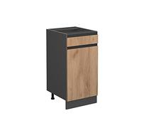 Vicco Mueble bajo de Cocina R-Line, Roble Dorado/Antracita, 40 cm En Forma de J, sin encimera