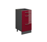 Vicco Mueble bajo de Cocina R-Line, Rojo de Alto Brillo, 40 cm