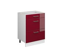 Vicco Mueble bajo de Cocina R-Line, Rojo de Alto Brillo, 60 cm