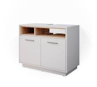 Vicco Mueble bajo Lavabo Beatrice, Blanco, 80 x 64 cm | con hueco para sifón y estantes abiertos