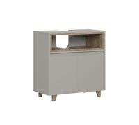 Vicco Mueble bajo Lavabo Elnor, Gris, 60 x 61 cm | con 2 puertas, para guardar textiles de baño y combinable con Elnor