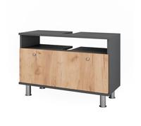 Vicco Mueble bajo Lavabo Fynn, Antracita/Roble Dorado, 80.2 x 54 cm con cajón