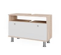 Vicco Mueble bajo Lavabo Fynn, Sonoma/Blanco, 80.2 x 54 cm con cajón, Apto para instalación Debajo del Lavabo