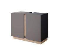 Vicco Mueble bajo Lavabo Gloria, Antracita, 70.4 x 55.5 cm con 2 Puertas, con Recorte para sifón y combinable con la Serie Gloria