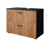 Vicco Mueble bajo Lavabo Irma, Oro Power Roble/Antracita, 80 x 58.6 cm, Apto para instalación sobre el sifón con Aberturas de ventilación