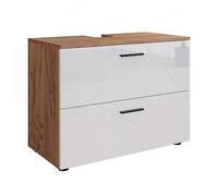 Vicco Mueble bajo Lavabo Irma, Roble/Blanco Alto Brillo, 80 x 58.6 cm