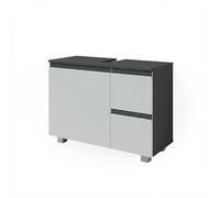 Vicco Mueble bajo Lavabo J-Shape, Antracita/Blanco, 80 x 60.8 cm | con recorte para sifón para instalación debajo del lavabo
