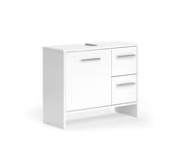 Vicco Mueble bajo Lavabo Karli, Blanco, 70.2 x 57 cm con 2 cajones y 1 Puerta