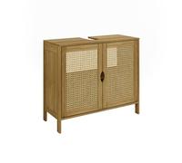 Vicco Mueble bajo Lavabo Liora, Bambú, 68 x 60 cm con 2 Puertas, para Guardar artículos de baño y Toallas