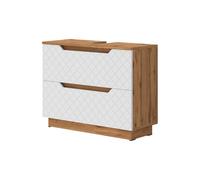 Vicco Mueble bajo Lavabo Lotta, Blanco, 79.6 x 62.5 cm con 2 cajones, para almacenar artículos de baño y conectar al Lavabo