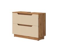 Vicco Mueble bajo Lavabo Lotta, Cachemira, 79.6 x 62.5 cm con 2 cajones, para almacenar artículos de baño y conectar al Lavabo