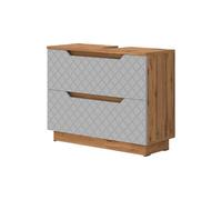 Vicco Mueble bajo Lavabo Lotta, Gris, 79.6 x 62.5 cm con 2 cajones, para almacenar artículos de baño y conectar al Lavabo
