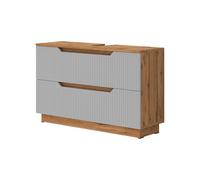 Vicco Mueble bajo Lavabo Lotta, Gris, 99.4 x 62.5 cm con 2 cajones, para almacenar artículos de baño Debajo del Lavabo