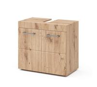 Vicco Mueble bajo Lavabo Luna, Roble Wotan, 60 x 56 cm, para Montaje en Pared, combinable con Otros Muebles Luna