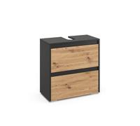 Vicco Mueble bajo Lavabo Majest, Artesano, 60.1 x 62 cm | con 2 cajones, con recorte para sifón y orificios de ventilación para la instalación