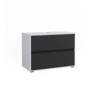 Vicco Mueble bajo Lavabo Maltin, Blanco/Antracita/Blanco, 80.2 x 58.2 cm con Dos Grandes cajones