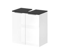 Vicco Mueble bajo Lavabo Otis, Blanco Alto Brillo/Antracita, 58 x 60 cm