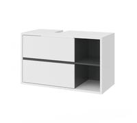 Vicco Mueble bajo Lavabo Viola, Blanco, 100 x 60 cm, con Recorte para sifón y estantes Abiertos para Montaje en Pared