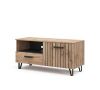 Vicco Mueble bajo para TV Amber, Marrón, 100.2 x 48.5 cm con cajón y Puerta, con Compartimento de Almacenamiento Adicional